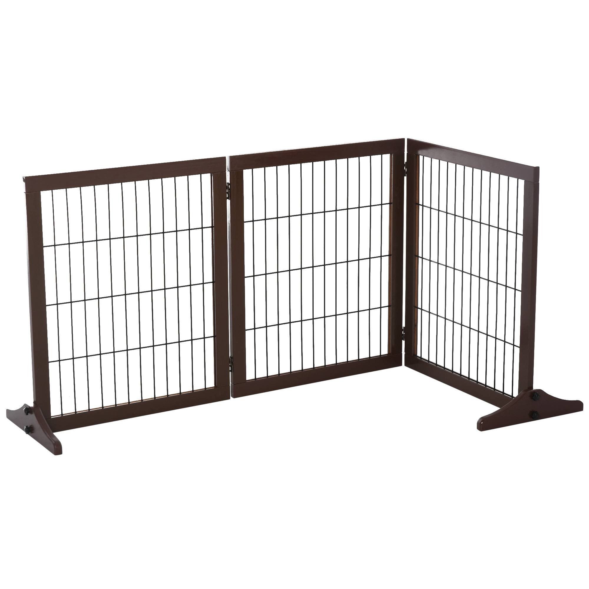 Barrière Sécurité Chien Bois Pin Massif Escalier Porte Protection Pliable 185cm Brun - ComfortXL Pet Living - Image 8
