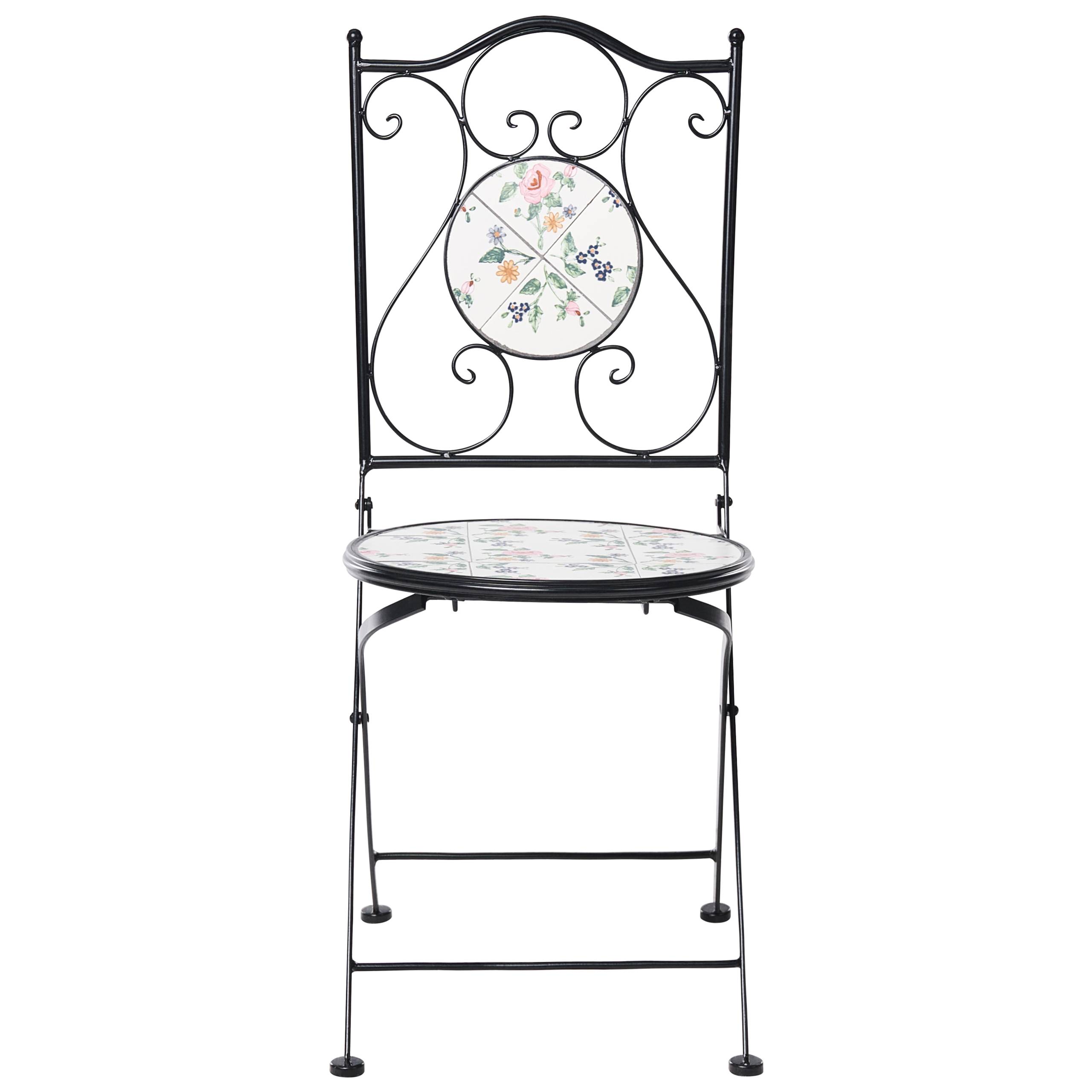 Beliani - Chaise de jardin Métal Blanc cassé COLLIO - 40x45x90- Beliani - Image 6