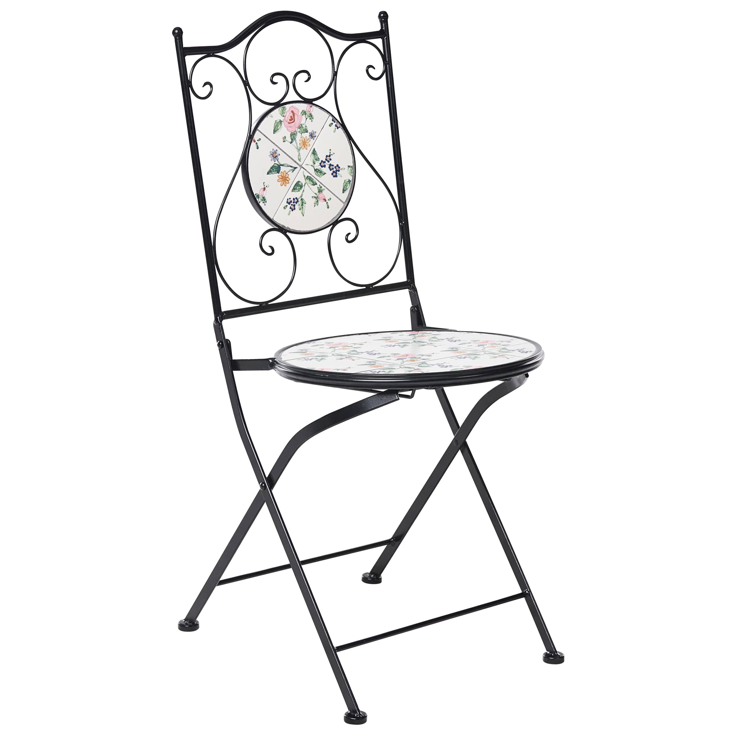 Beliani - Chaise de jardin Métal Blanc cassé COLLIO - 40x45x90- Beliani - Image 5
