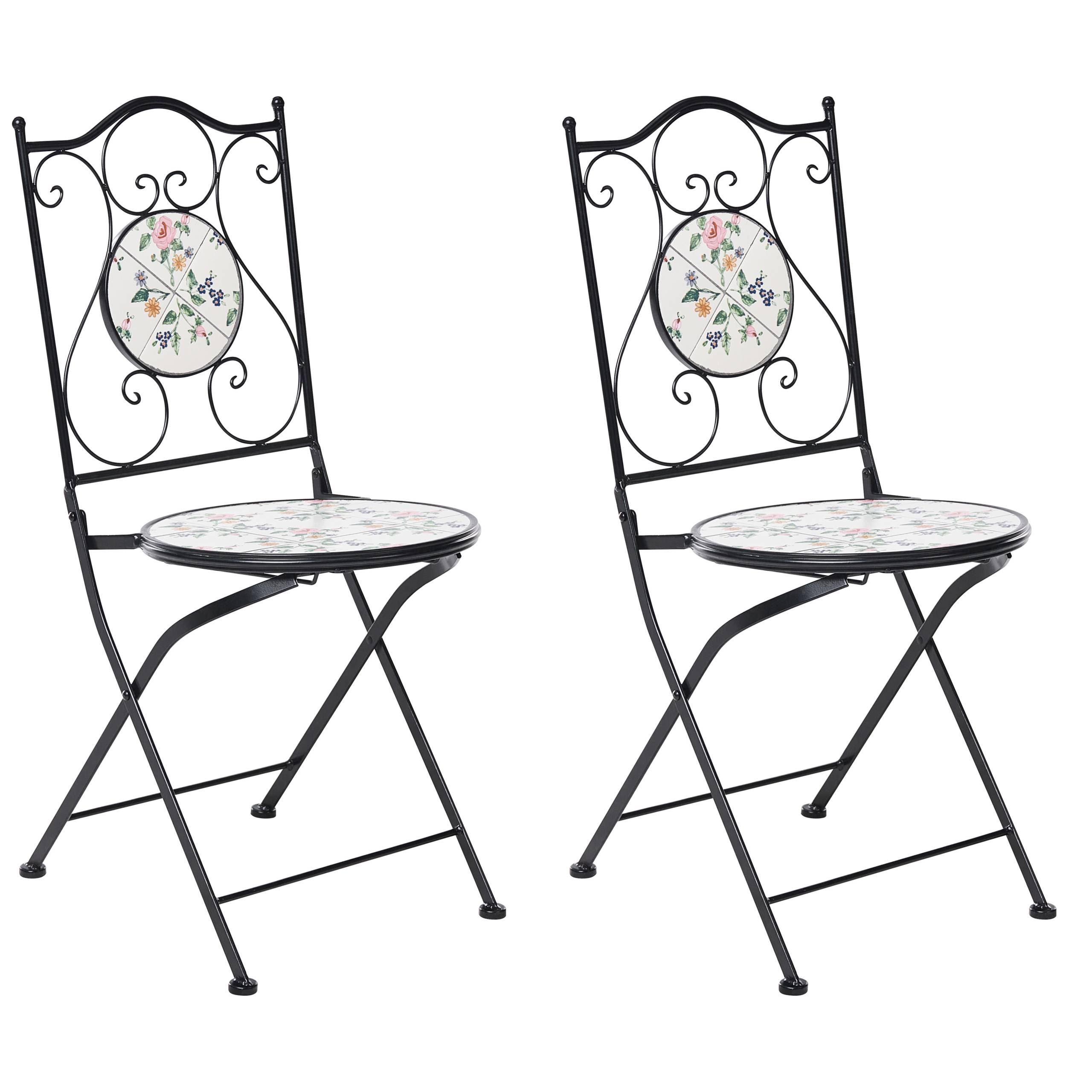 Beliani - Chaise de jardin Métal Blanc cassé COLLIO - 40x45x90- Beliani - Image 4