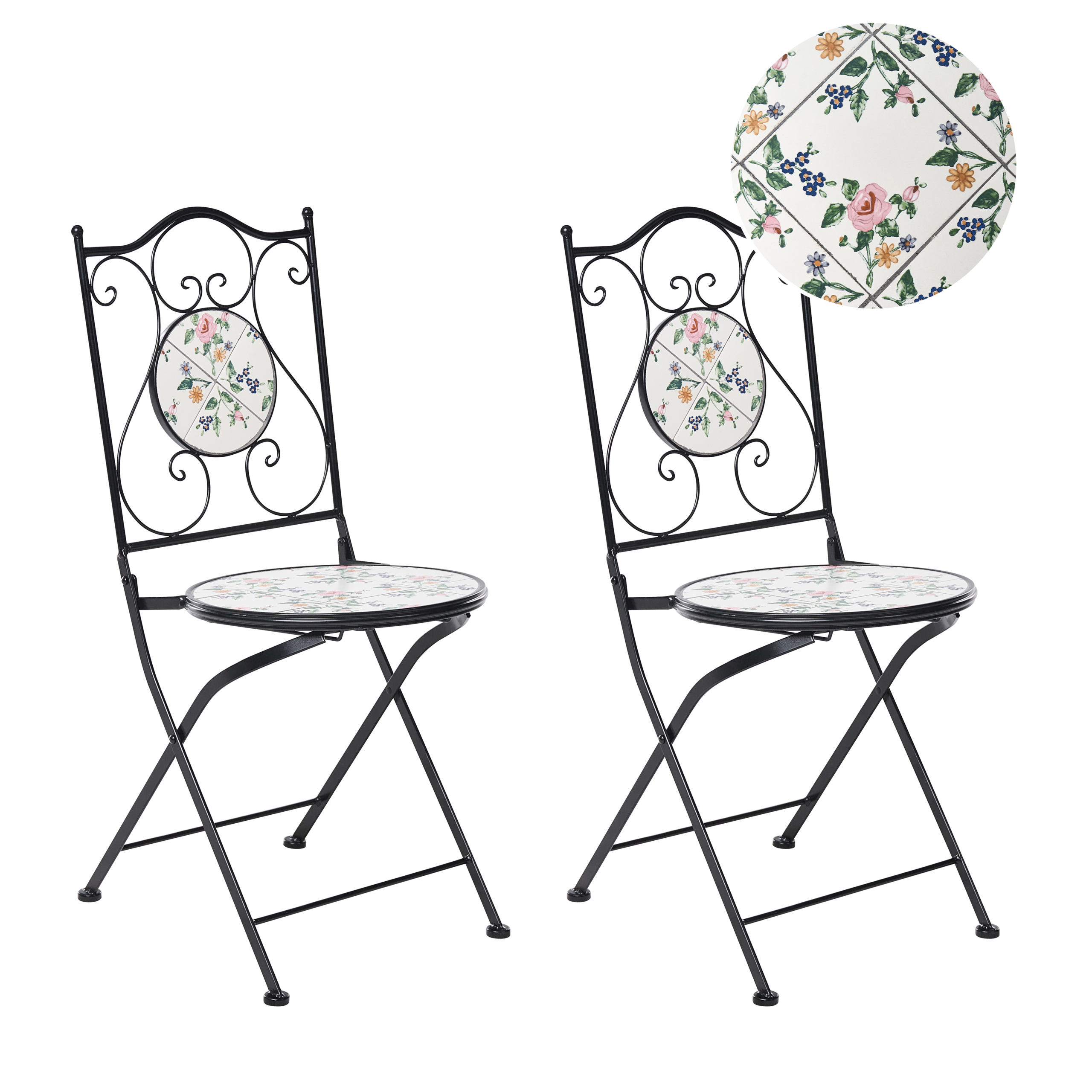 Beliani - Chaise de jardin Métal Blanc cassé COLLIO - 40x45x90- Beliani - Image 2
