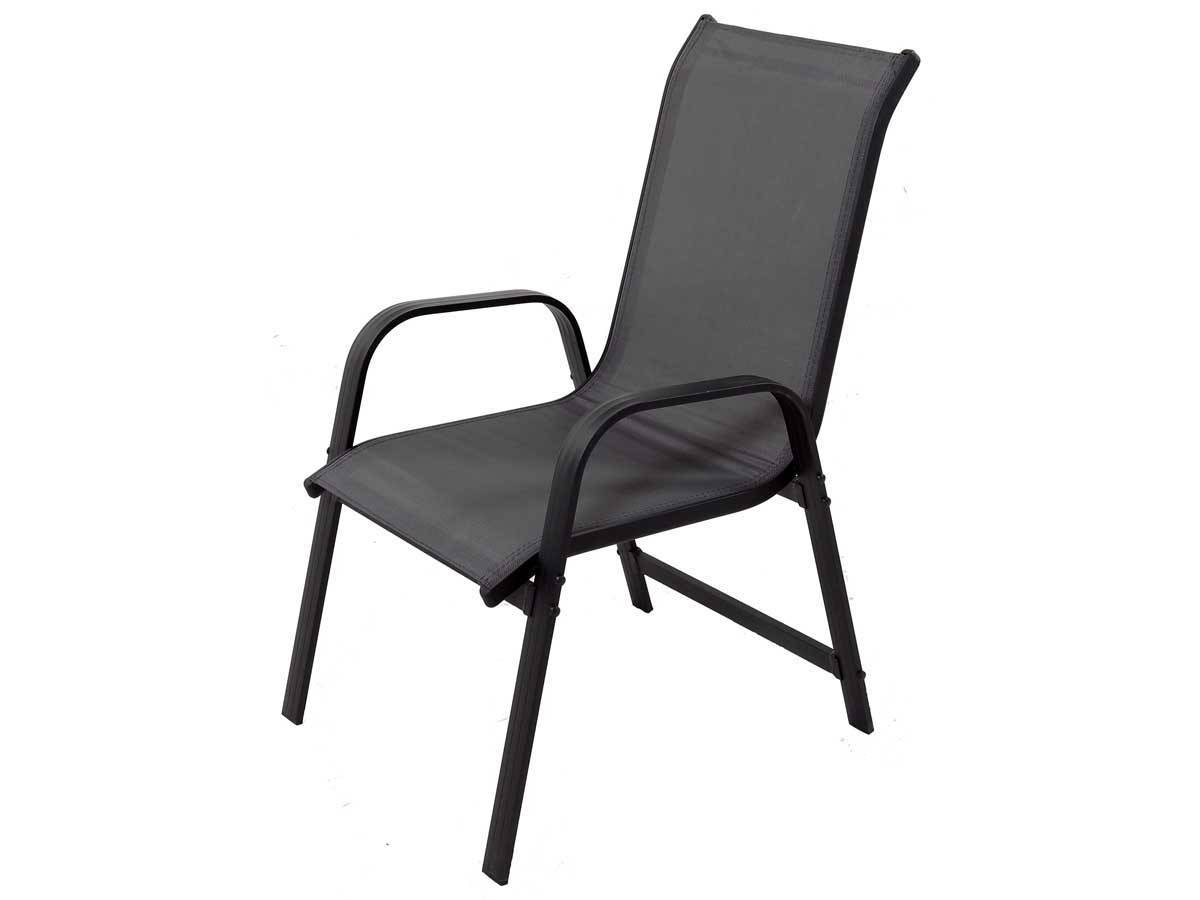 Fauteuil Jardin Alu/textilène "porto" - Phoenix - Gris Foncé - Lot De 2 -habitat Et Jardin - Image 2