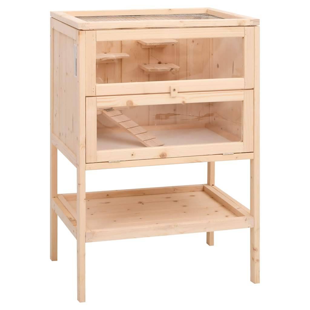 Vidaxl - Cage pour hamster 55x40x80 cm Bois massif Sapin vidaXL 172382 - Image 1