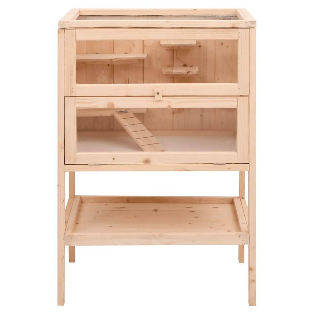 Vidaxl - Cage pour hamster 55x40x80 cm Bois massif Sapin vidaXL 172382 - Image 9