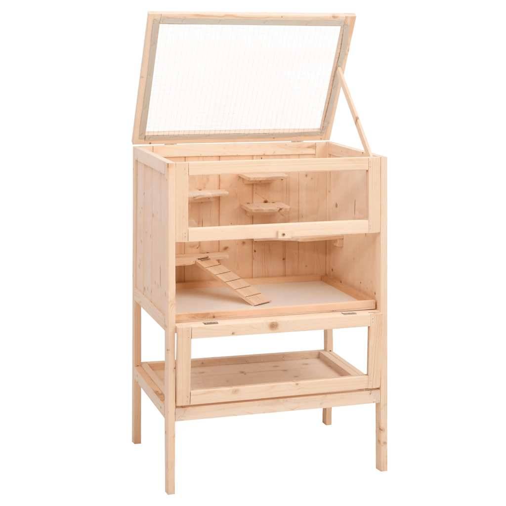 Vidaxl - Cage pour hamster 55x40x80 cm Bois massif Sapin vidaXL 172382 - Image 8