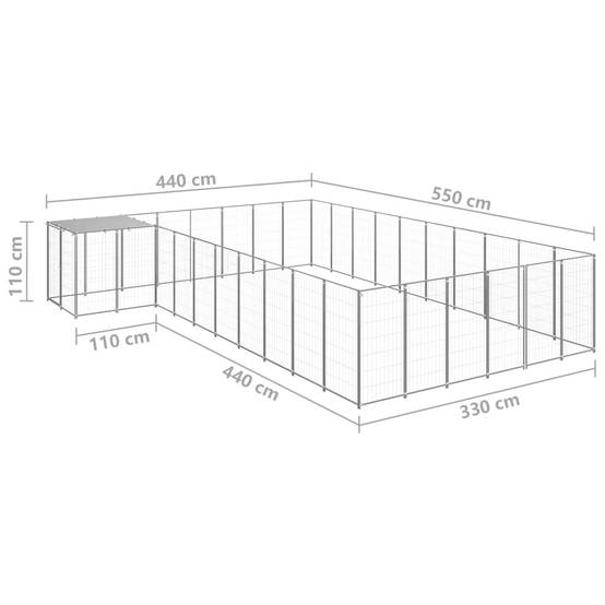 Chenil XXL pour Chien en Acier Extérieur Jardin avec Toit de Protection 19,36 m² - ComfortXL Pet Living - Image 6