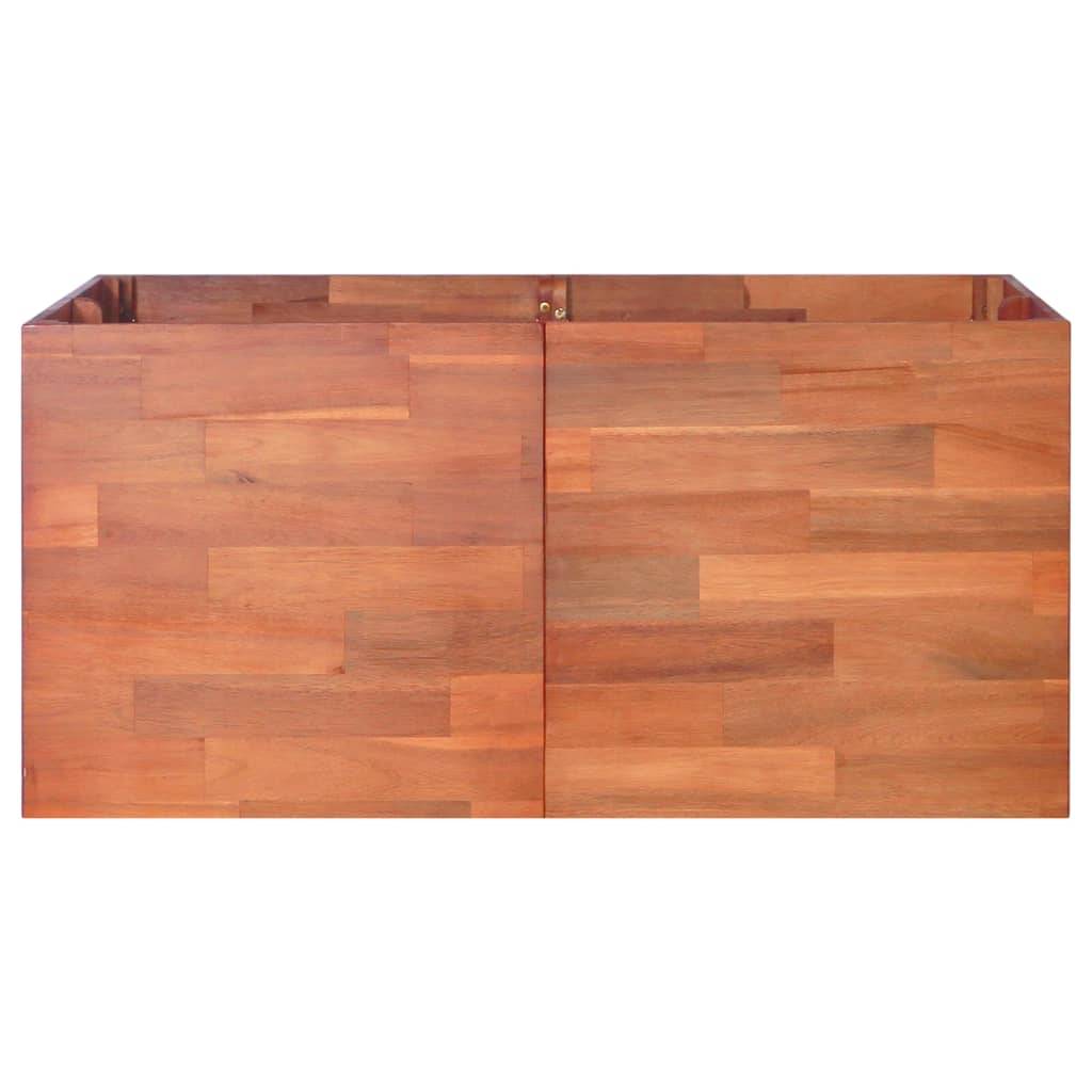 Jardinière lit surélevé plantes fleurs jardin 100 x 100 x 50 cm bois d'acacia - Image 2
