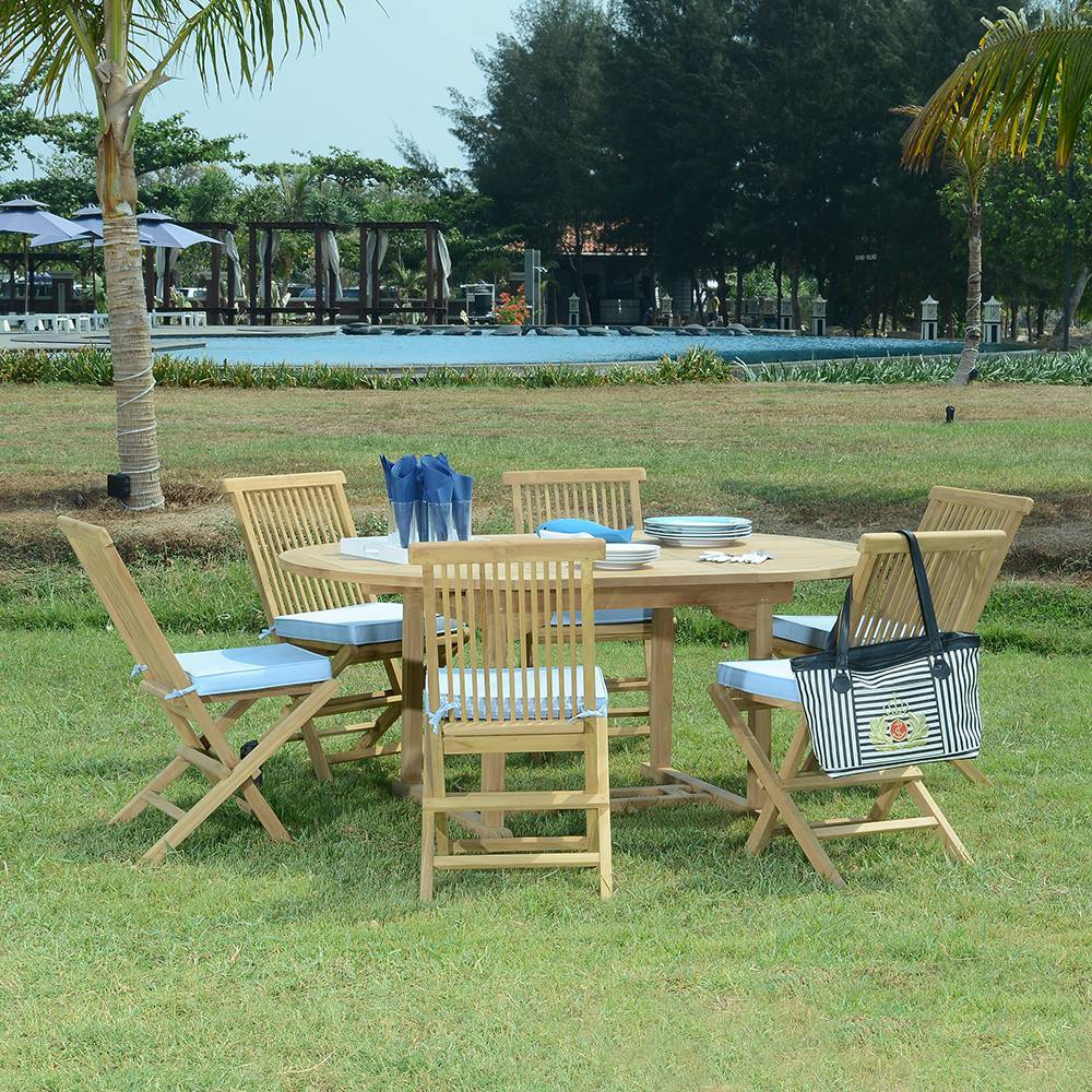 Salon de jardin teck massif Padang, 6 chaises - TECK'Attitude - Image 2
