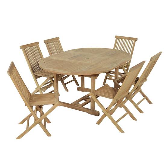 Salon de jardin teck massif Padang, 6 chaises - TECK'Attitude - Image 1