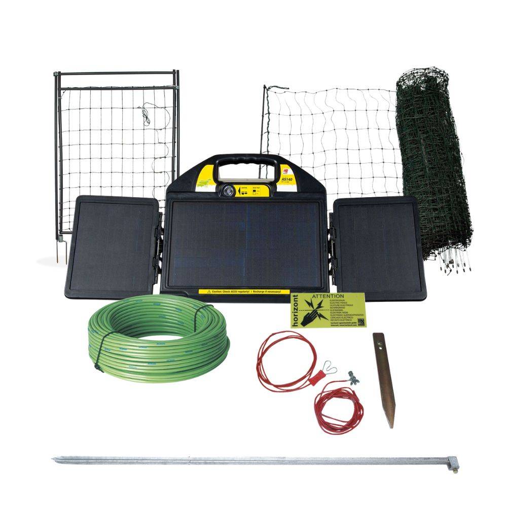 Horizont - Kit clôture mobile volailles filet 50m poste solaire PREMIUM - Image 1