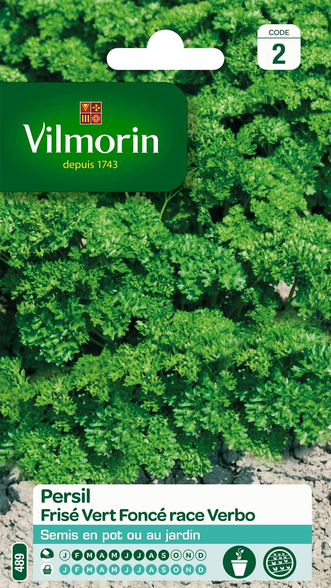 Persil frisé race Verbo (sélection Vilmorin) - Vilmorin le sachet de 3000 graines environ (5g)