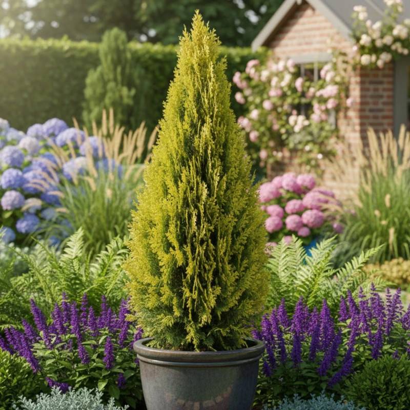 Thuya d'orient Pyramidalis Aurea, Thuja orientalis - Pot de 7,5L - 60/80 cm - Image 3