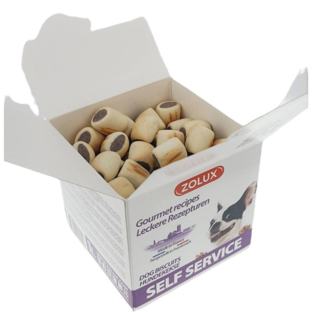 animallparadise - Friandise mini biscuits fourrés au bœuf, boite 400 g pour chien - Image 1