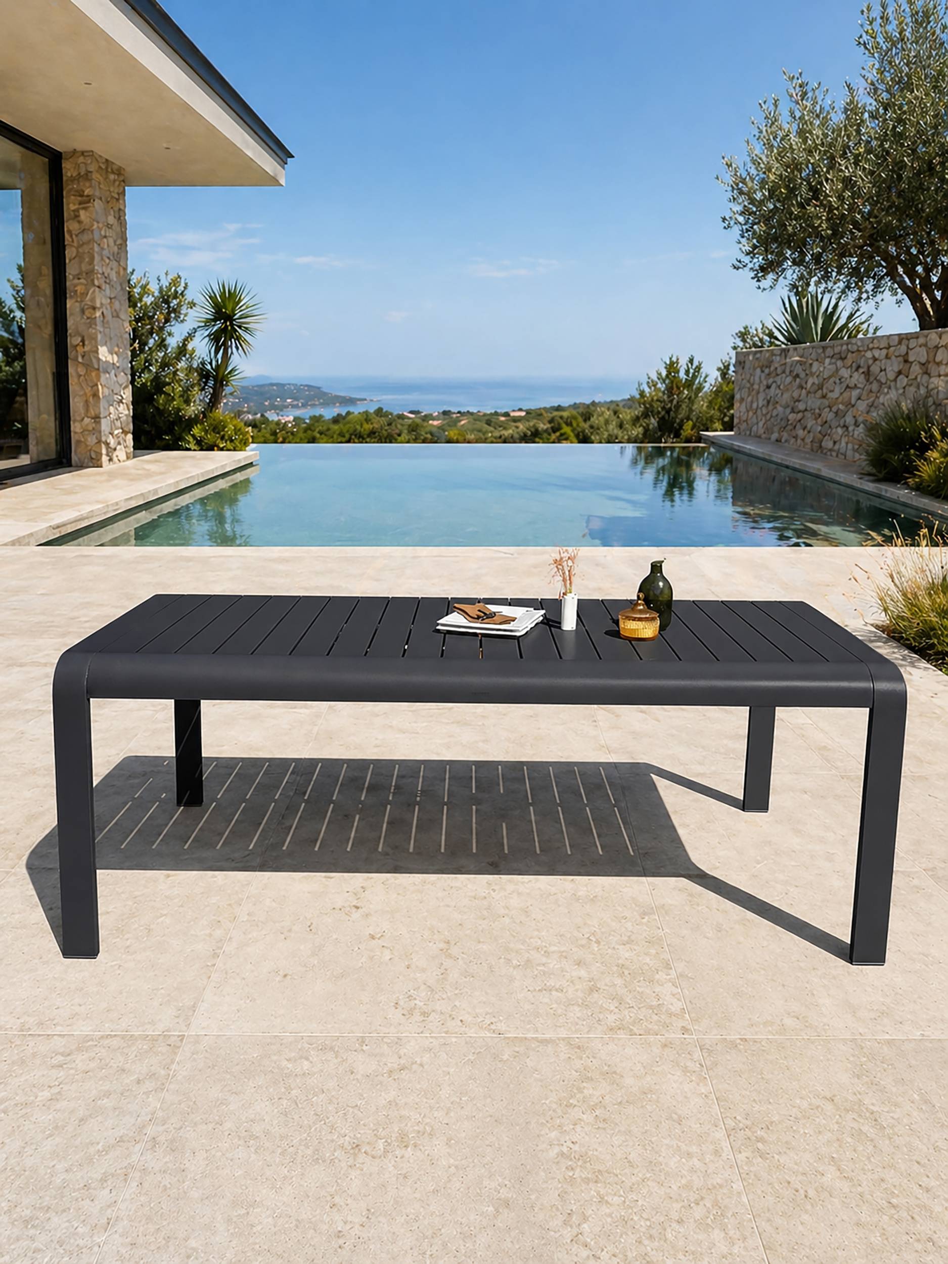 Dcb Garden - Table de jardin en aluminium - Gris anthracite - HANOI - Image 1