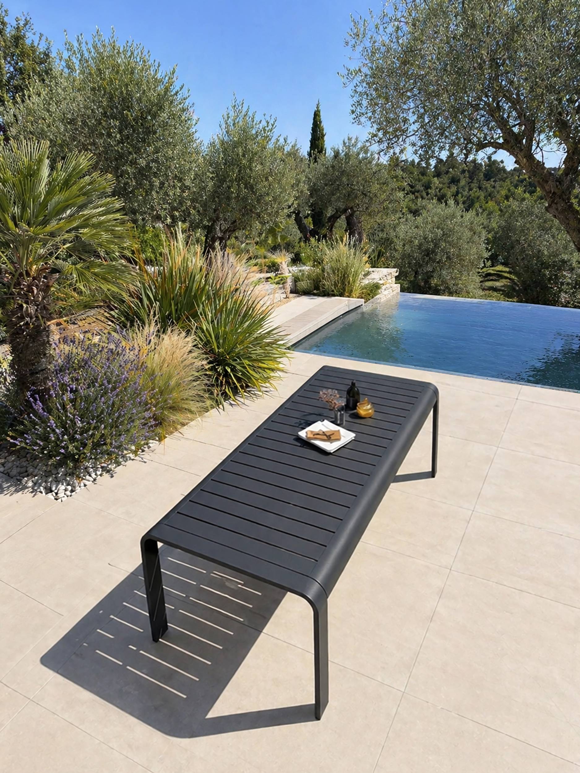 Dcb Garden - Table de jardin en aluminium - Gris anthracite - HANOI - Image 2