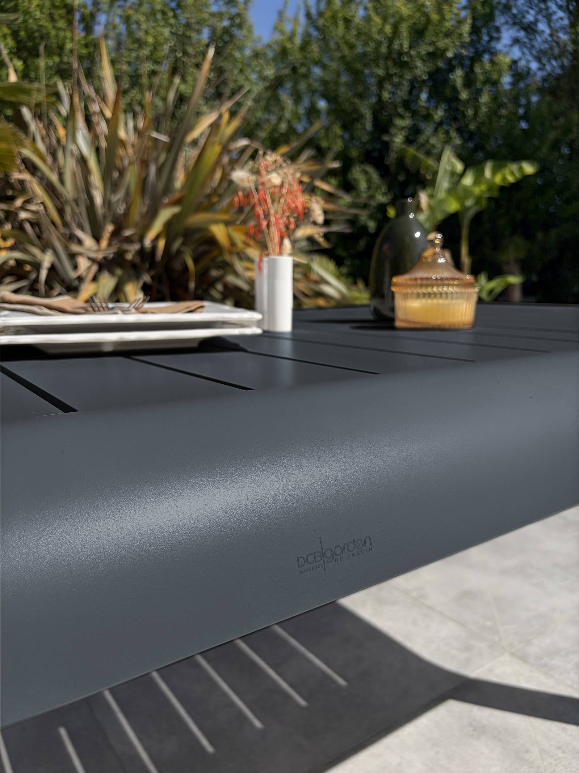 Dcb Garden - Table de jardin en aluminium - Gris anthracite - HANOI - Image 4