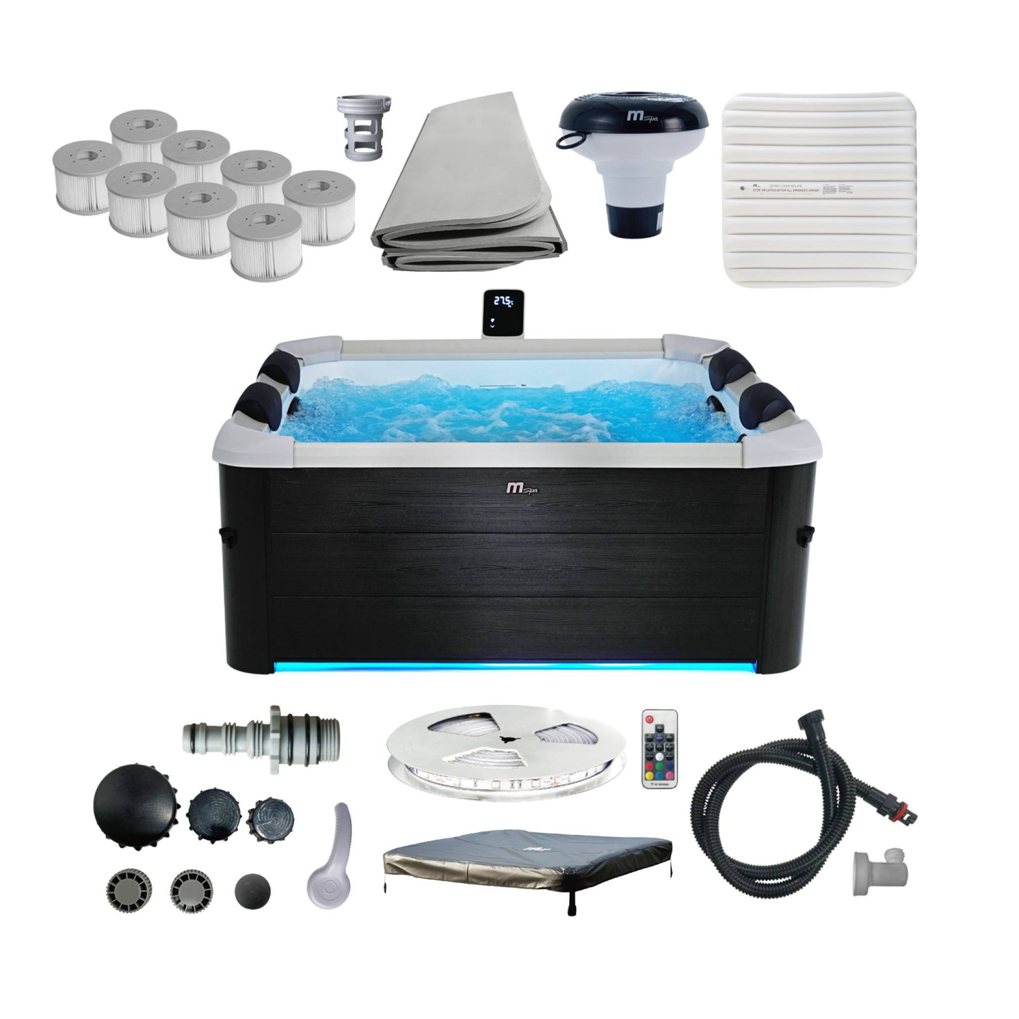sweeek - Spa rigide MSPA 6 places 4 coussins hydromassages. 8 filtres + bâche incluse 180 cm x 65 cm | sweeek - Image 6
