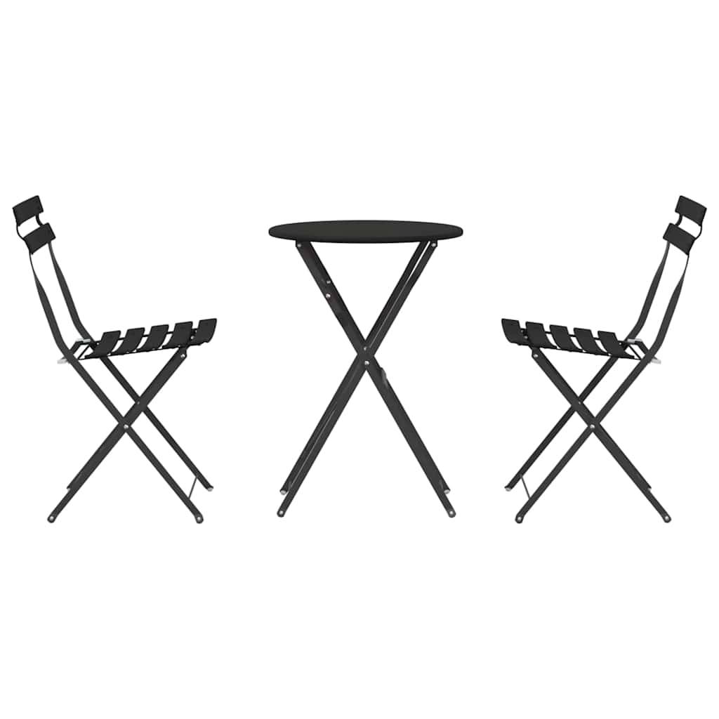 Vidaxl - Ensemble bistro pliant 3 pcs-Salons de jardin Anthracite Acier - Image 7