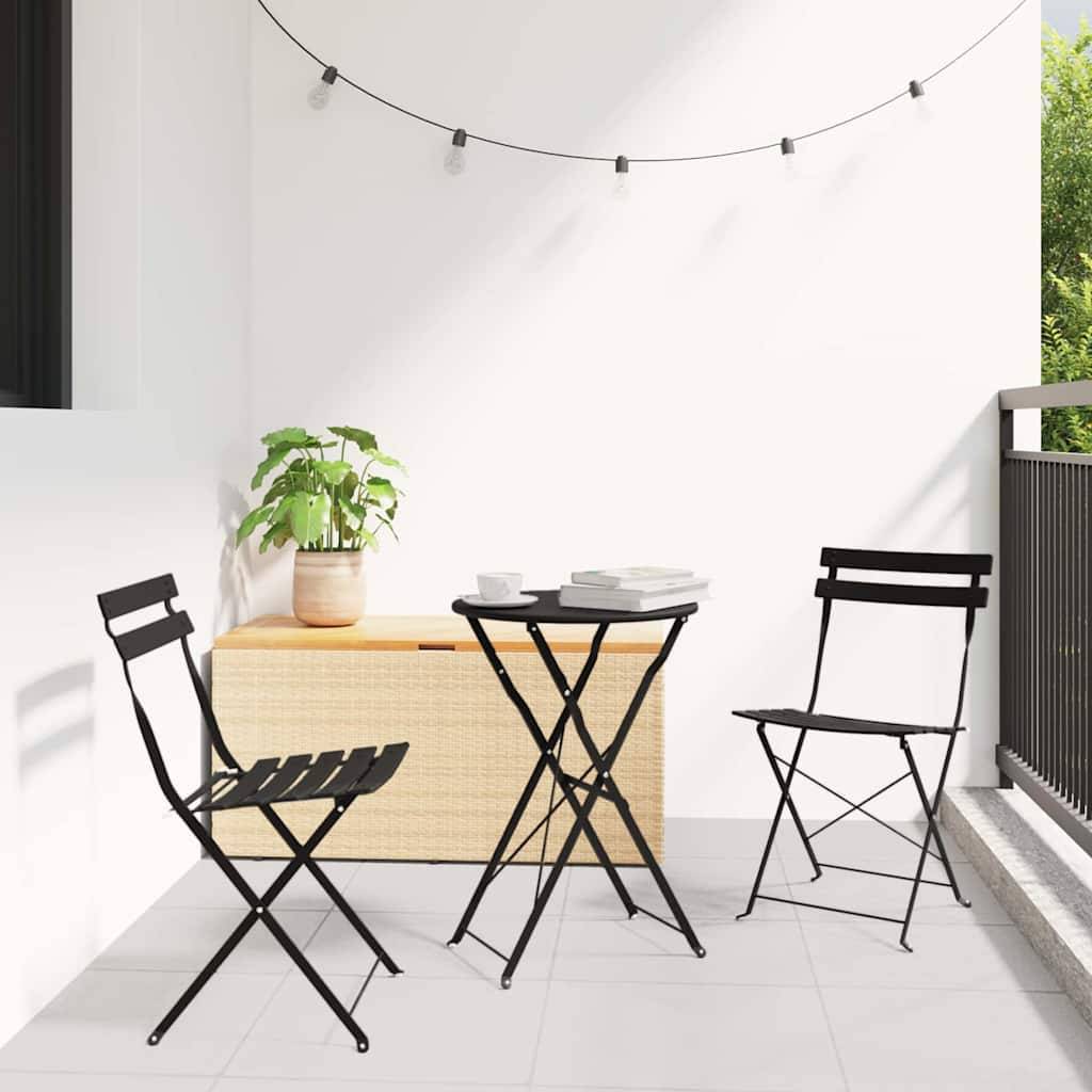 Vidaxl - Ensemble bistro pliant 3 pcs-Salons de jardin Anthracite Acier - Image 1