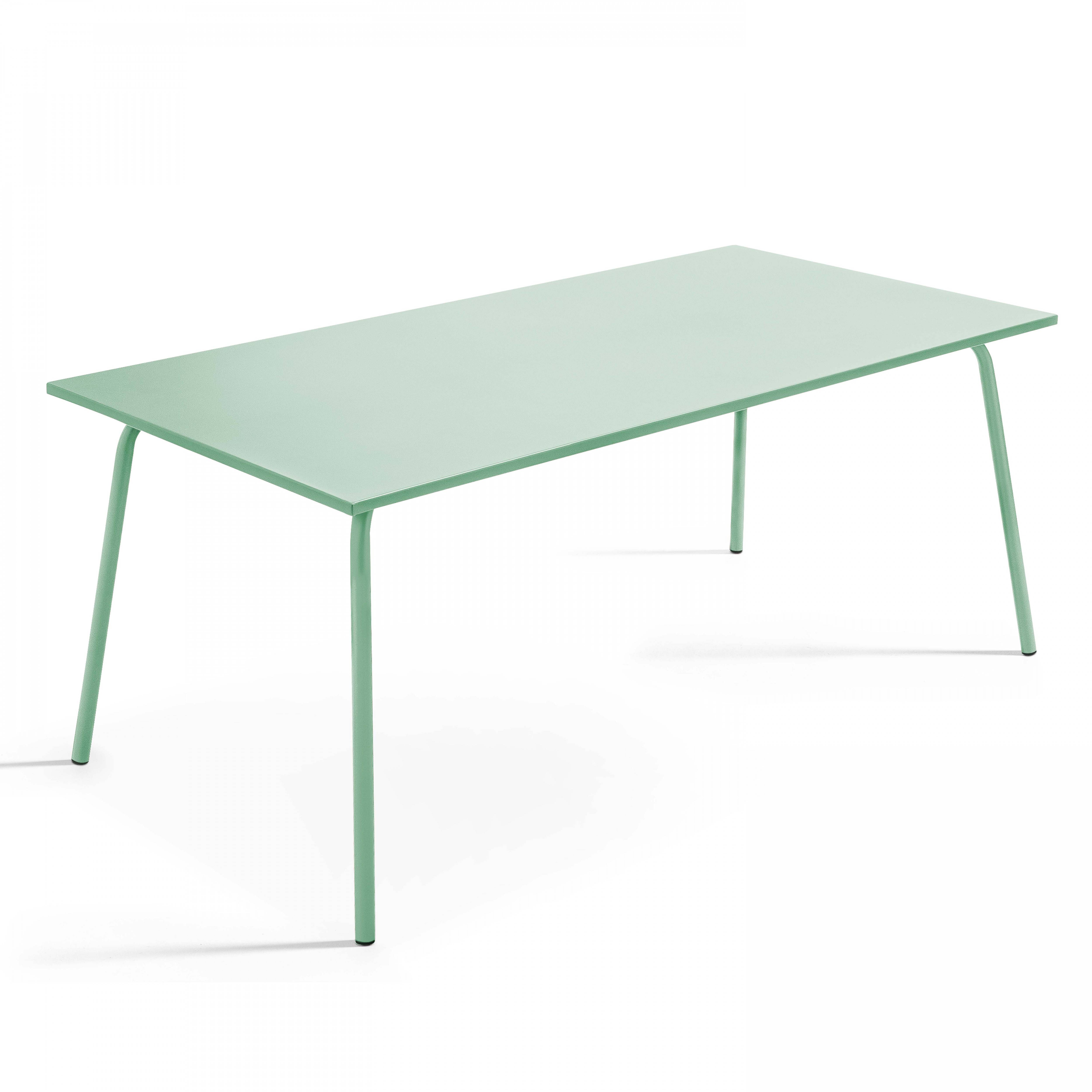 Oviala - Ensemble table de jardin et 6 chaises en métal vert sauge Palavas - Oviala - Image 5