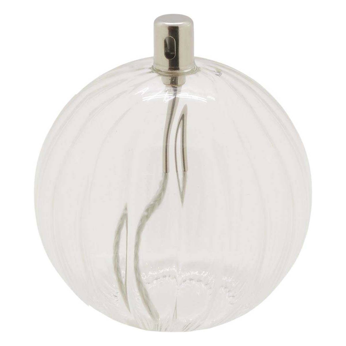 Bazardeluxe - Lampe à huile en verre strié Sphere 11 x 12 cm - Image 1