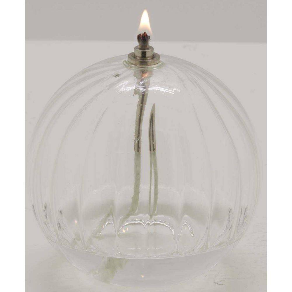 Bazardeluxe - Lampe à huile en verre strié Sphere 11 x 12 cm - Image 2
