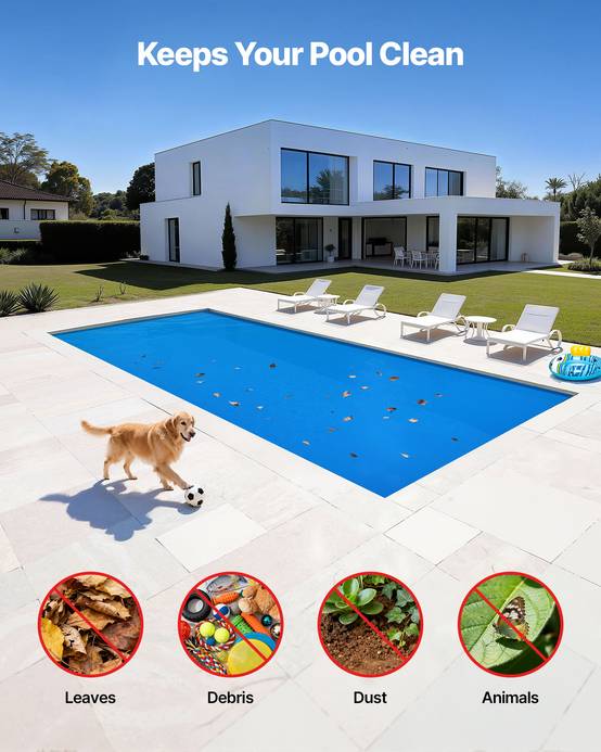 Vevor - VEVOR Bâche solaire piscine 11 x 4,9 m, 0,3 mm, polyéthylène, chauffe et retient la chaleur, réduit évaporation, bleu. - Image 5