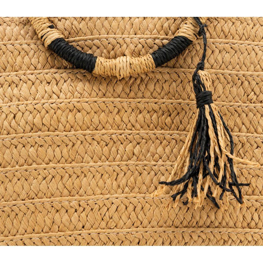 Aubry Gaspard - Sac cabas tressé naturel avec anses rondes - Image 4