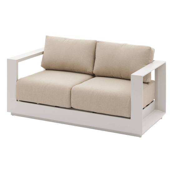 Hesperide - Canapé de jardin "Allure" avoine & beige zebrano 2 places en aluminium et polyester - Hespéride - Image 1