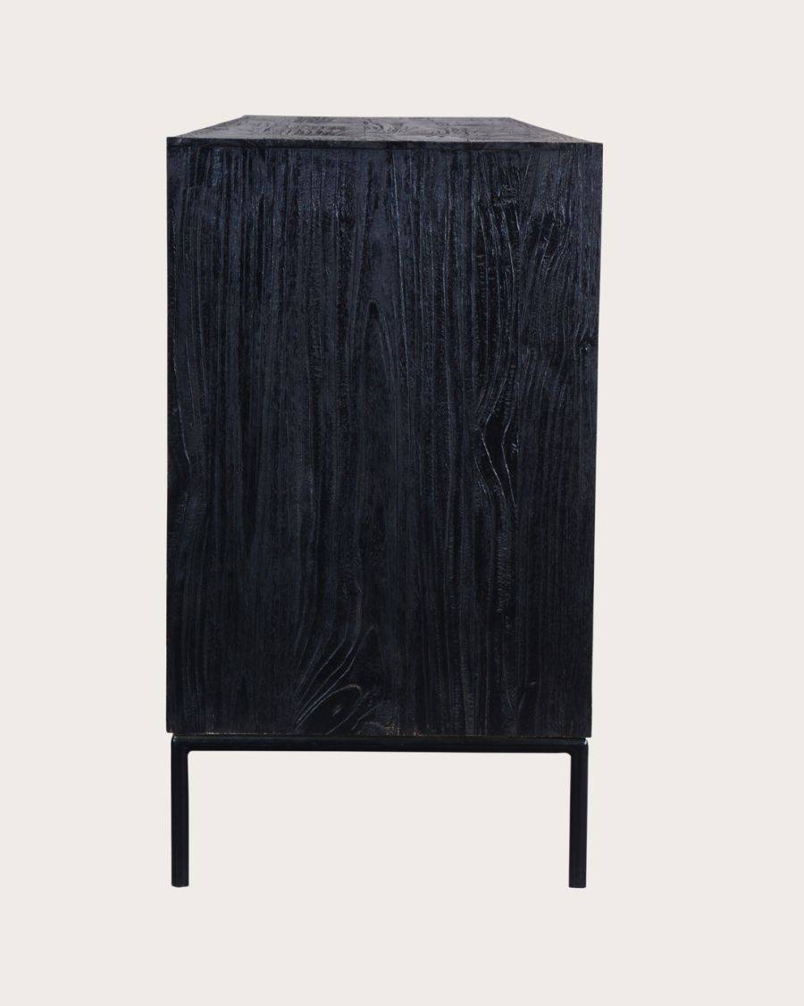 Indra grand - Grand buffet bas en teck recyclé bicolore 200 cm - UNIQKA - Image 5