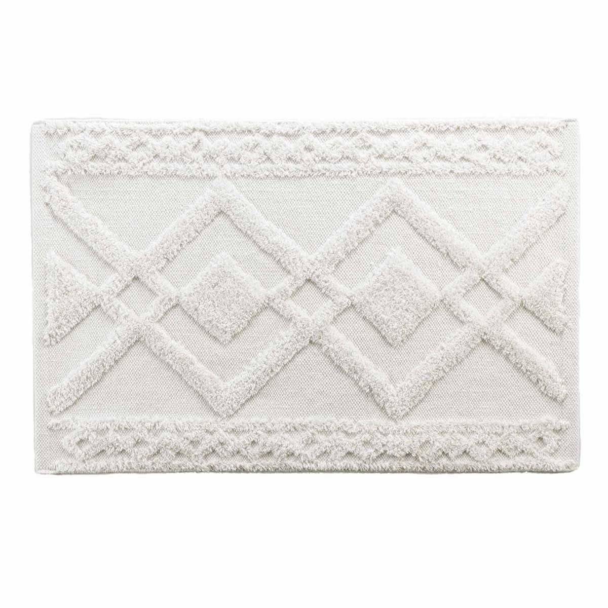 Tapis de Bain Jacquard "Gladis" 50x80cm Blanc - Image 1