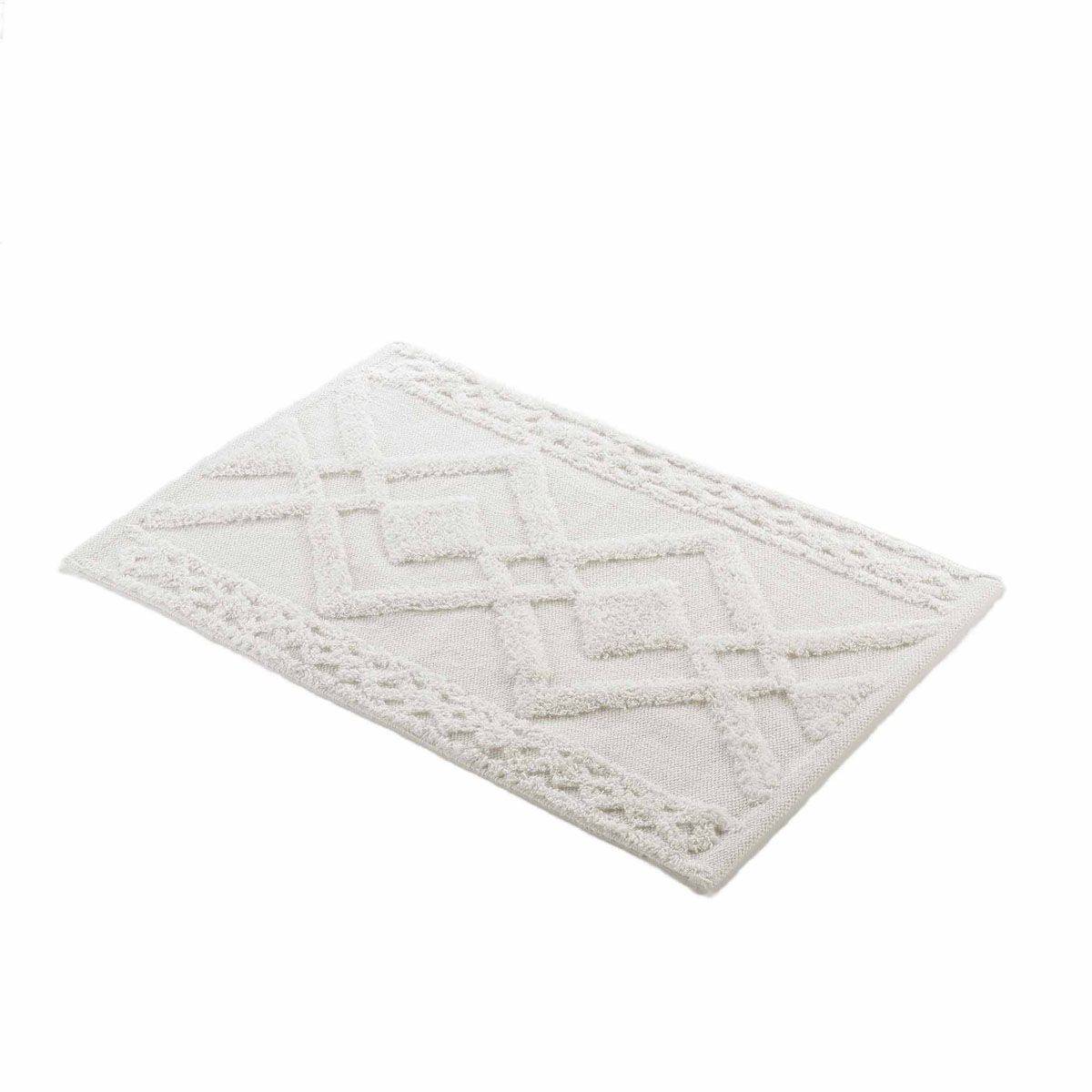 Tapis de Bain Jacquard "Gladis" 50x80cm Blanc - Image 4