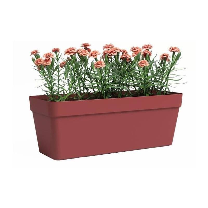 Jardiniere - Plastique - Rouge Foncé� - Rectangulaire - L49,9 X P20 X H18,1cm - Artevasi - Image 2