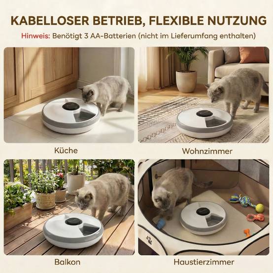 Distributeur automatique nourriture ABS chien chat 6 repas écran LED 31,5cm gris - ComfortXL Outdoor Living - Image 8