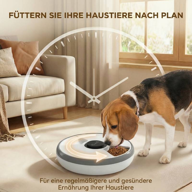 Distributeur automatique nourriture ABS chien chat 6 repas écran LED 31,5cm gris - ComfortXL Outdoor Living - Image 6