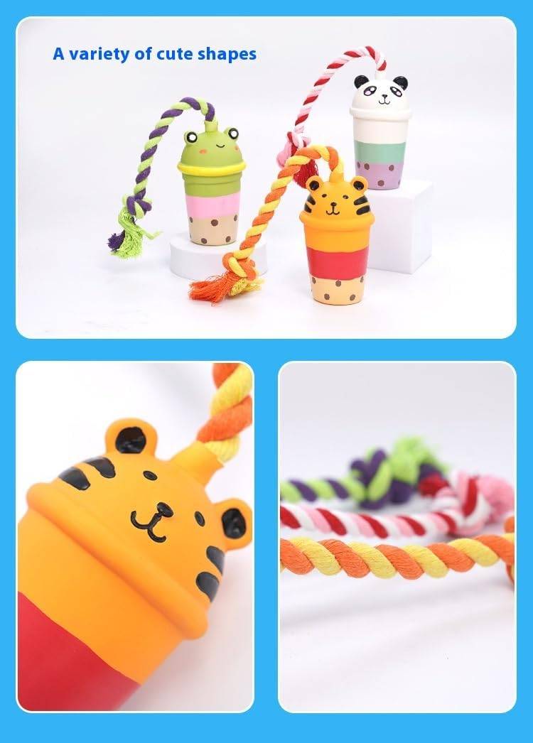 Jouet "Tigre Bubble Tea" pour Chien - Résistant & Amusant-Living123 - Image 4