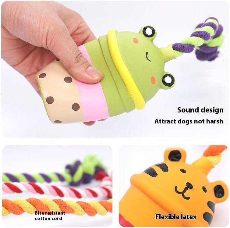 Jouet "Tigre Bubble Tea" pour Chien - Résistant & Amusant-Living123 - Image 3
