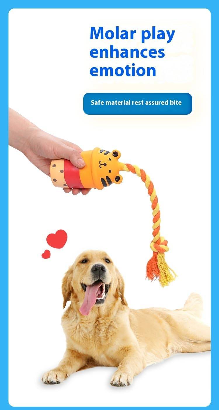 Jouet "Tigre Bubble Tea" pour Chien - Résistant & Amusant-Living123 - Image 5