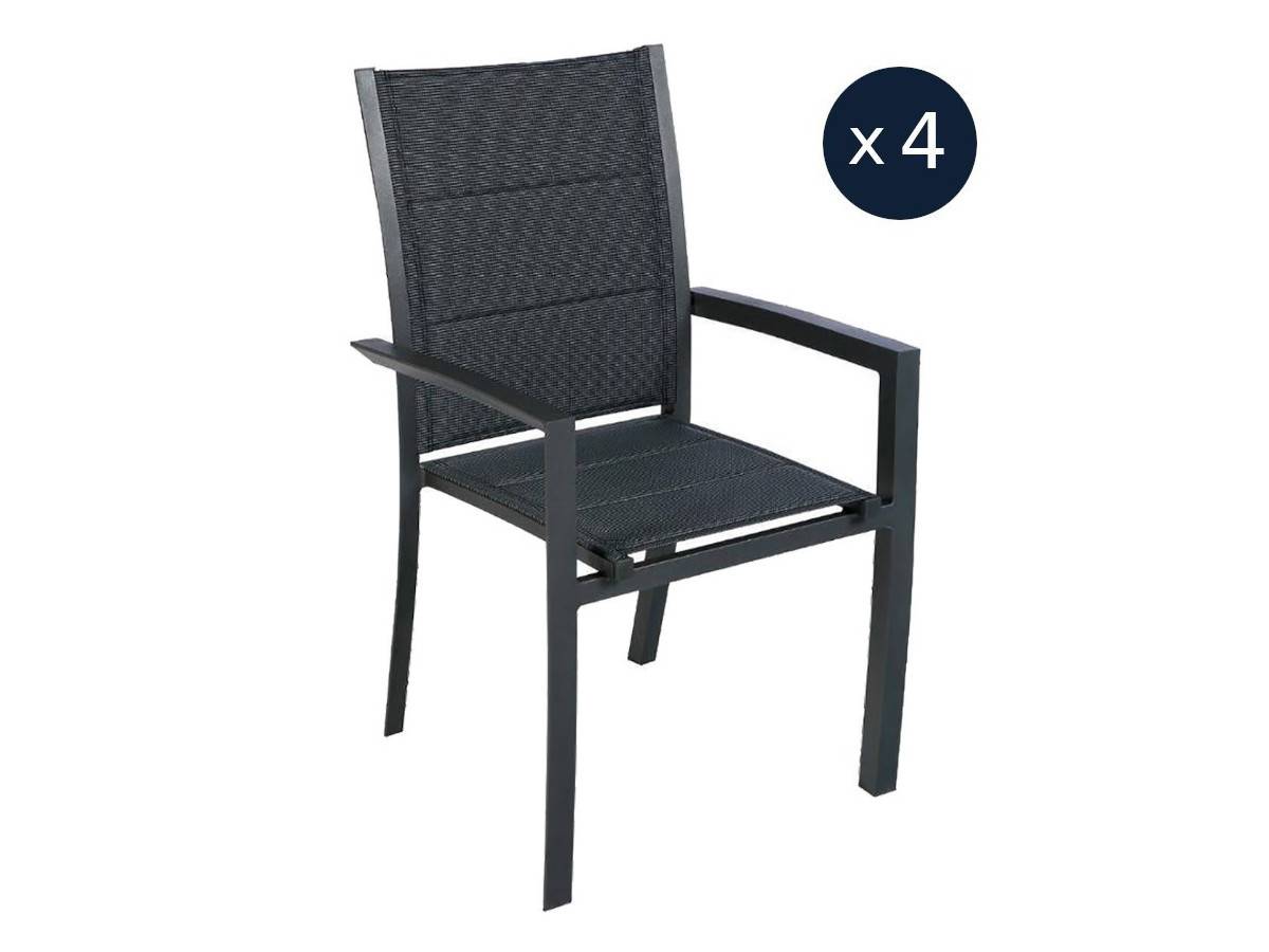 Hesperide - Lot de 4 fauteuils de jardin Allure Poivre et Graphite Allure - Hespéride - Image 1