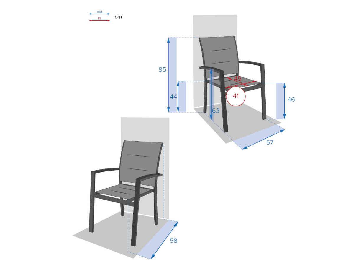 Hesperide - Lot de 4 fauteuils de jardin Allure Poivre et Graphite Allure - Hespéride - Image 7