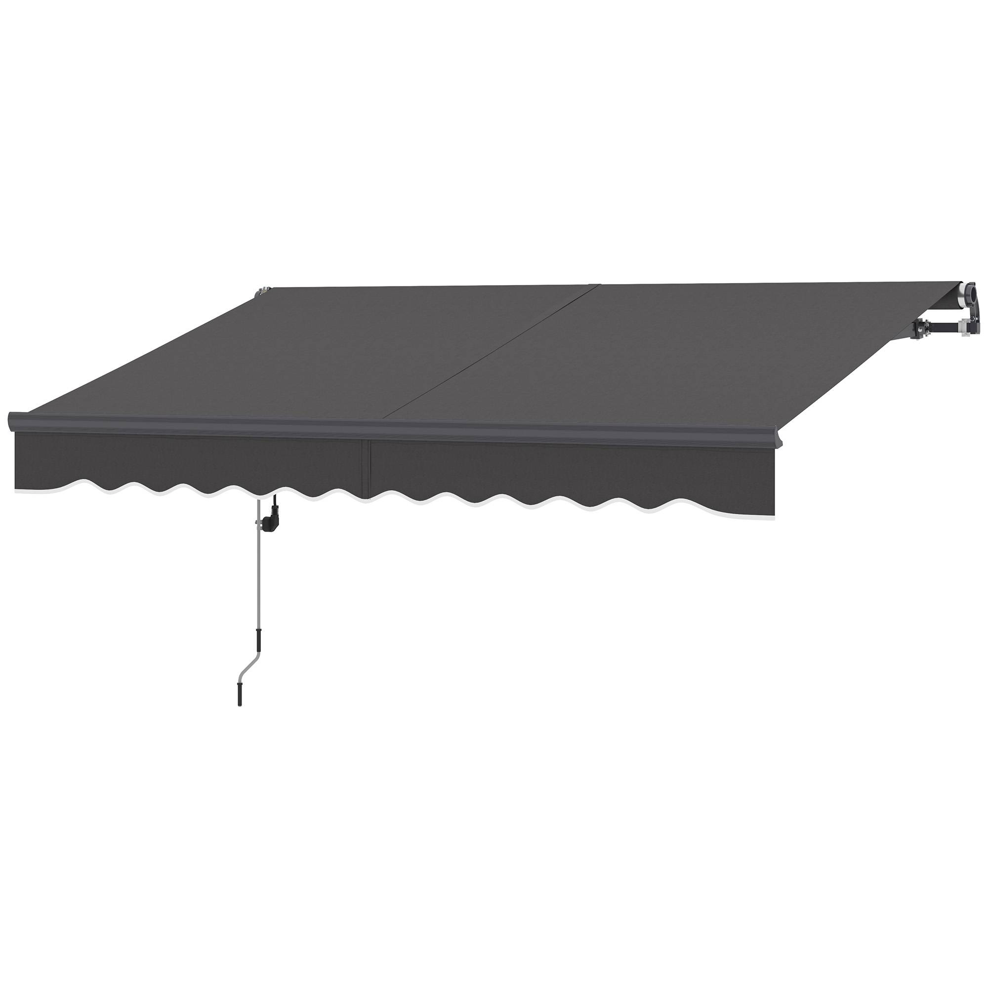 Store banne électrique rétractable à manivelle, inclinaison réglable et protection UV pour terrasse de jardin 296 x 250 cm, gris foncé - Image 2