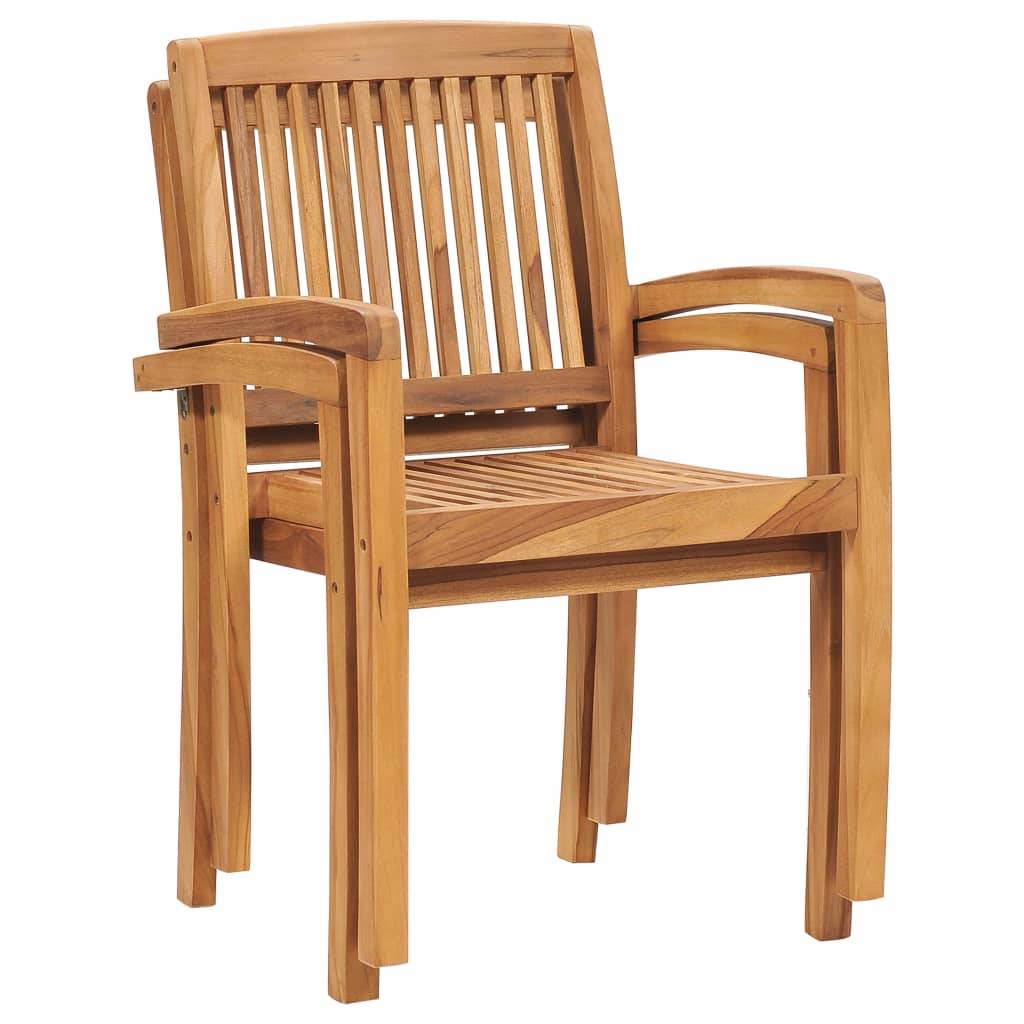 Maison Chic - Lot de 2 Chaises de jardin et coussins - Chaises d'extérieur - Fauteuils de jardin rouge Bois teck massif - Image 3