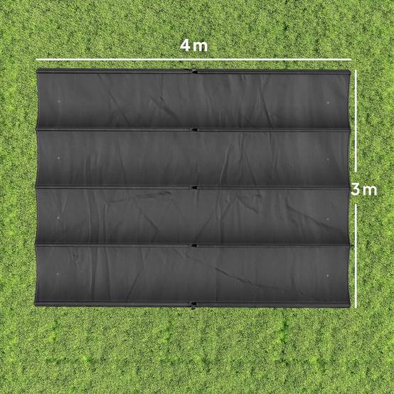 ComfortXL - Toile de Rechange pour Pergola 4x3m Rétractable Polyester Anti-UV avec Trous Drainage Gris Foncé - ComfortXL Outdoor Living - Image 5