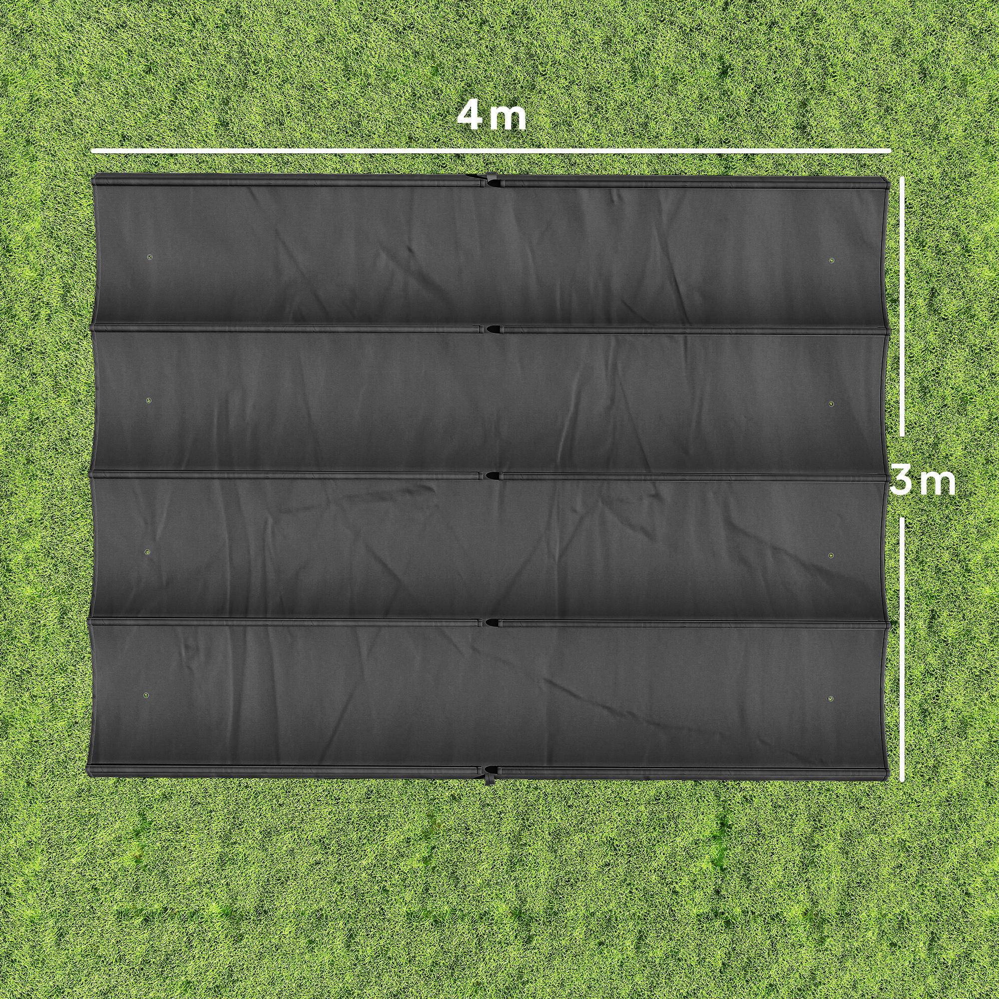 ComfortXL - Toile de Rechange pour Pergola 4x3m Rétractable Polyester Anti-UV avec Trous Drainage Gris Foncé - ComfortXL Outdoor Living - Image 5
