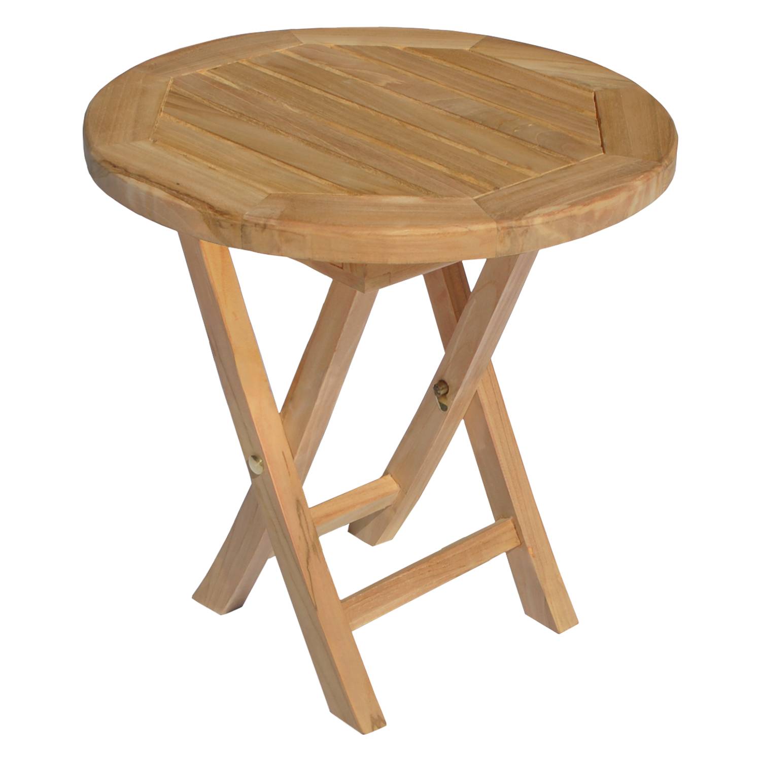 Table d'appoint ronde en teck 50cm LOMBOK - HAPPY GARDEN - Image 1