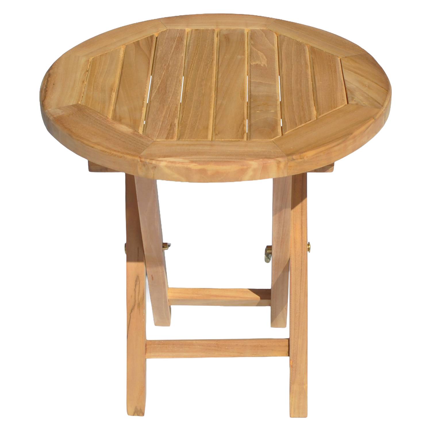 Table d'appoint ronde en teck 50cm LOMBOK - HAPPY GARDEN - Image 3