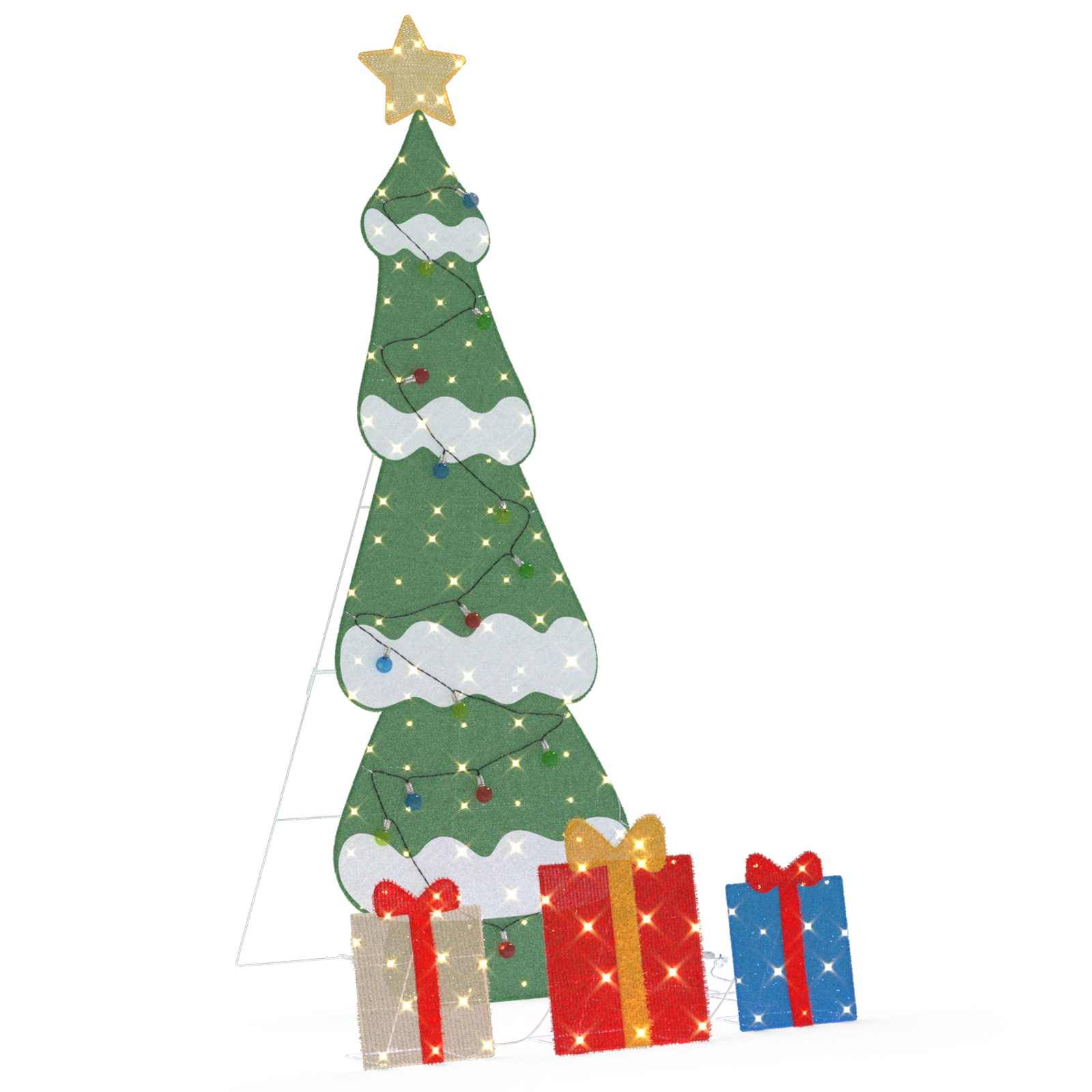 Maison Chic - Sapin de Noël | Arbre de Noël lumineux avec 3 boîtes-cadeaux 2D blanc chaud Maison Chic - Image 1