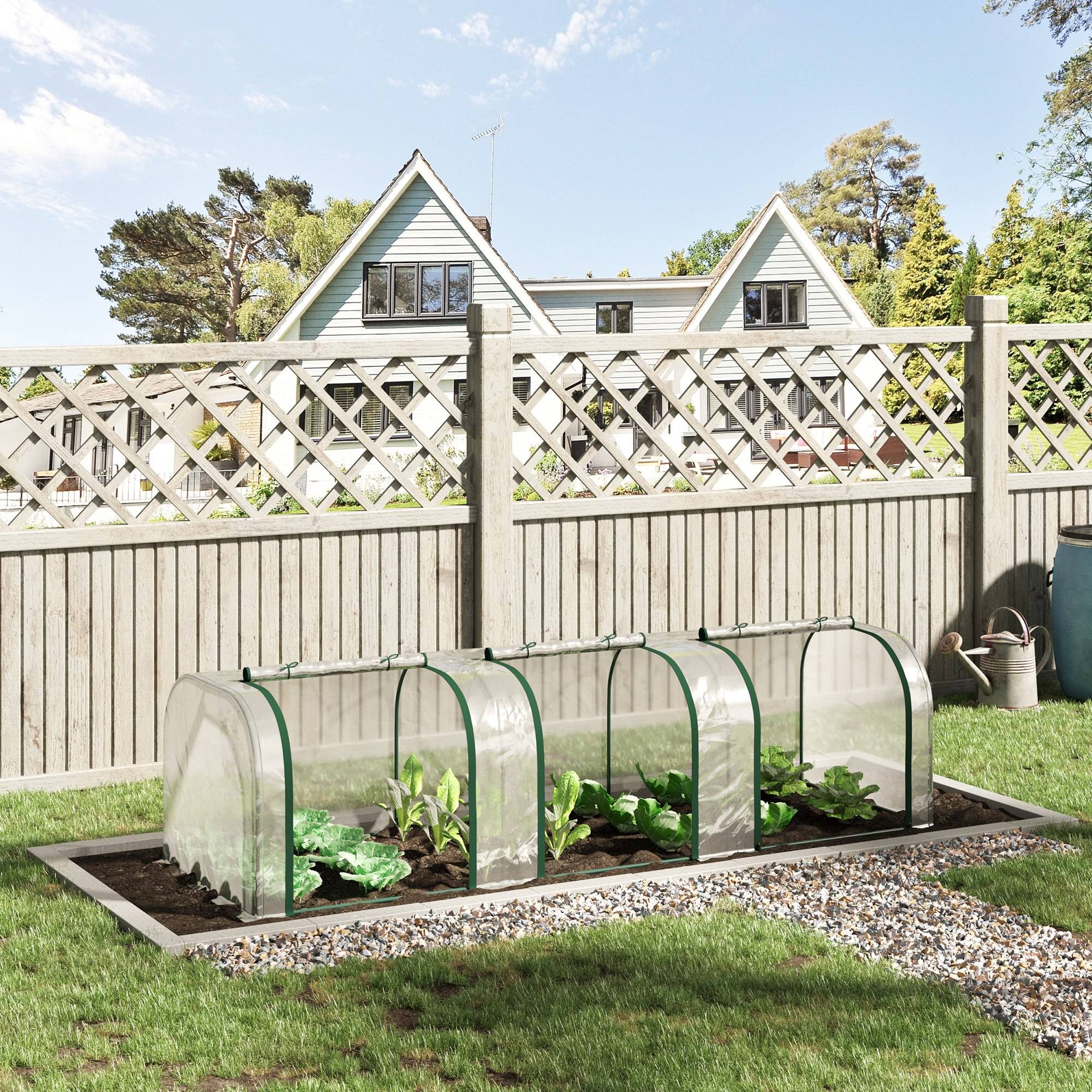 Serre aluminium, 3 portes enroulables, structure acier transparente 295x100x80 cm, jardin potager semis - Image 4