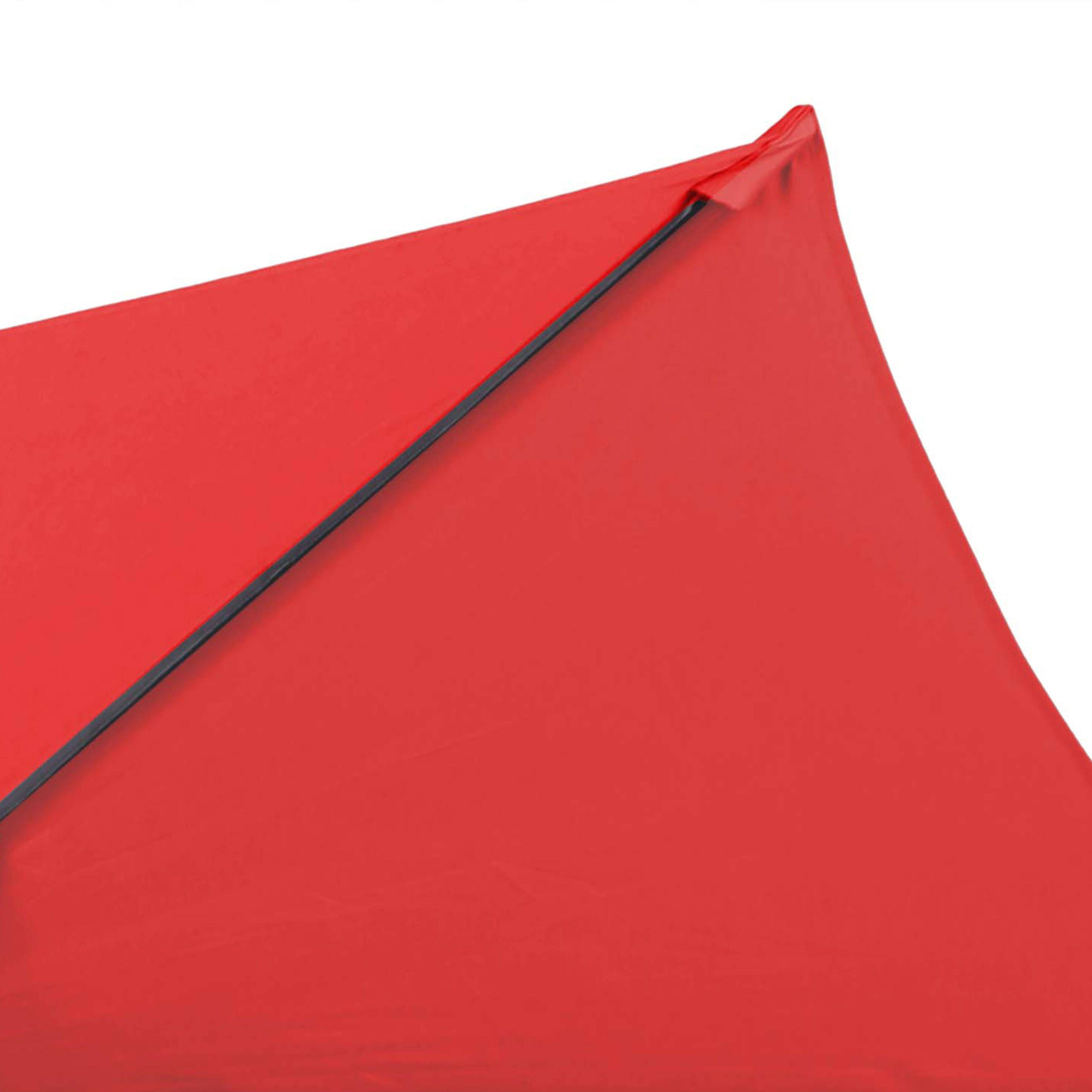 Oviala - Parasol droit inclinable 3m et 4 dalles lestées aluminium rouge Matera - Oviala - Image 6