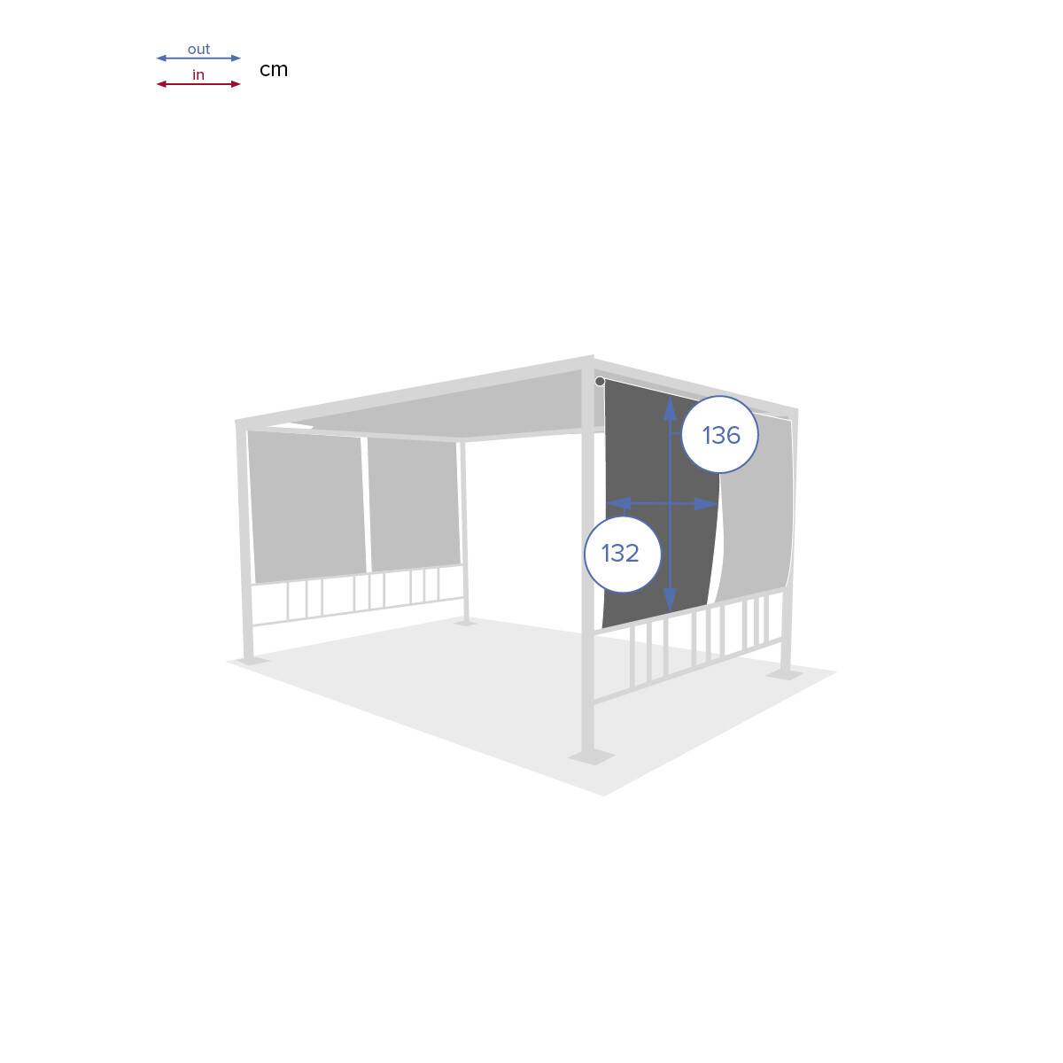 Hesperide - Kit de 4 stores pour tonelle "Moai" 3x4m en polyester Hespéride - Image 2